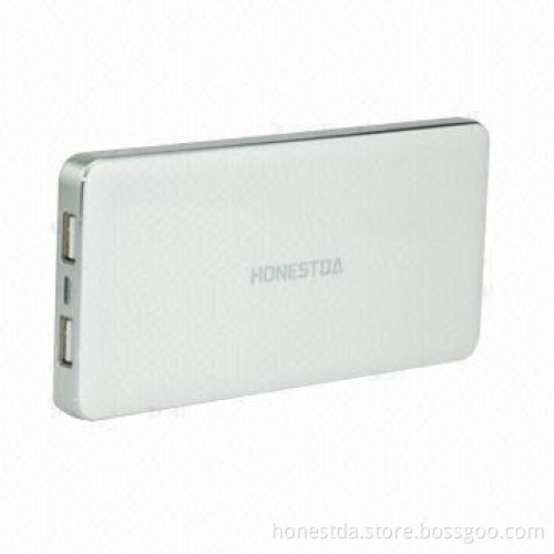 Mobile power bank with high brightness LED lamps, LED touch display, dual USB output, 6,000mA